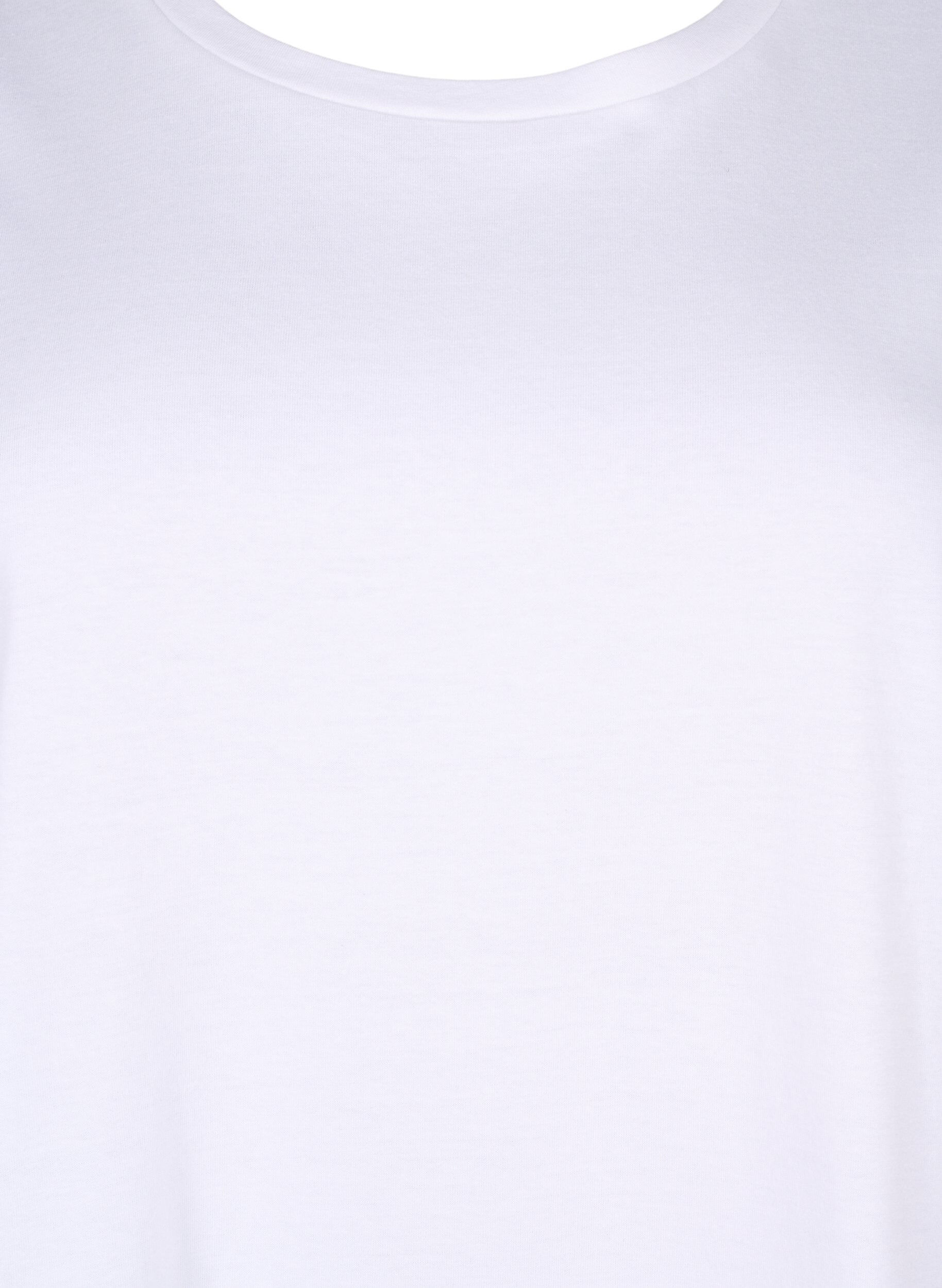 Zizzi Bluse aus Bio-Baumwolle mit Lochstickerei am &Auml;rmel, Bright White, Packshot image number 2