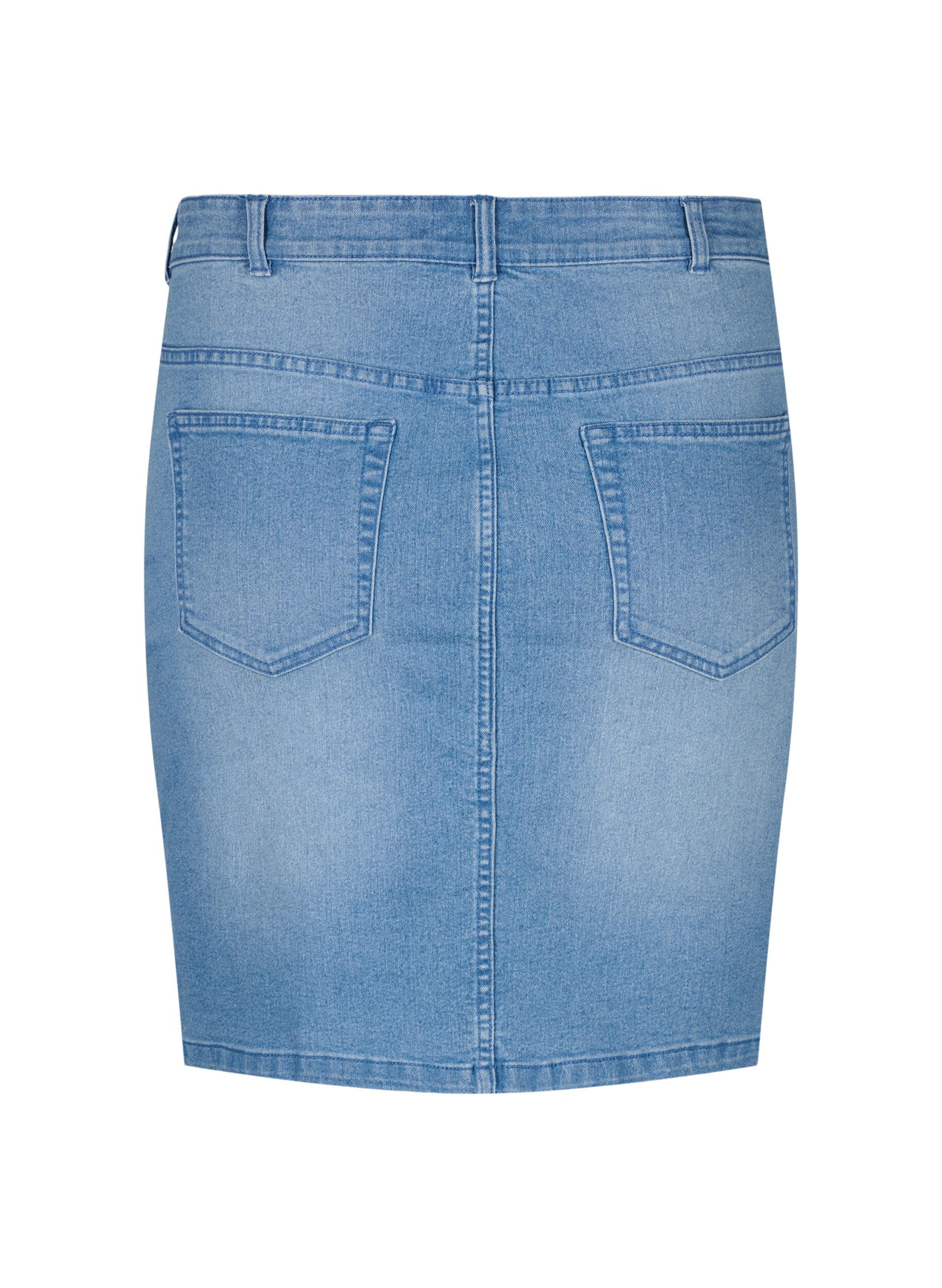 Zizzi FLASH - Eng anliegender Jeansrock, Blau, Packshot image number 1