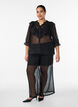 Transparente Hemdbluse mit Punkten und R&uuml;schendetails, Schwarz, Model image number 1