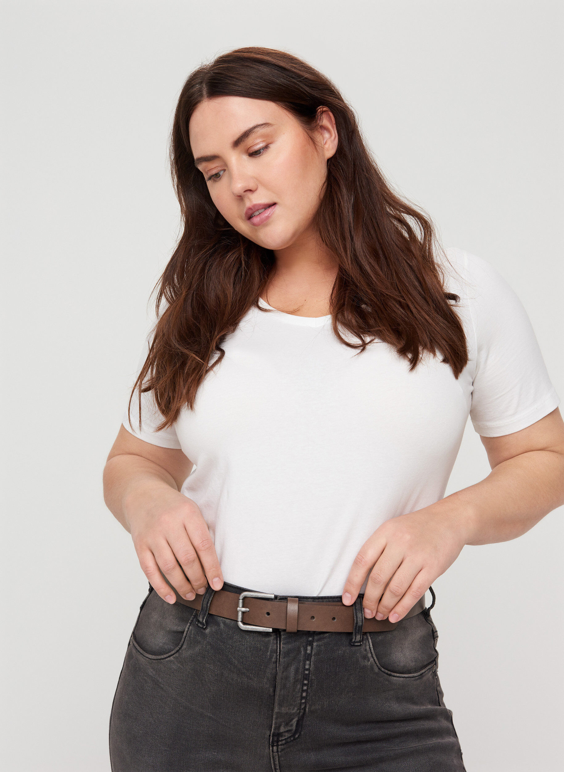 Zizzi G&uuml;rtel aus Kunstleder, Bracken, Model image number 1