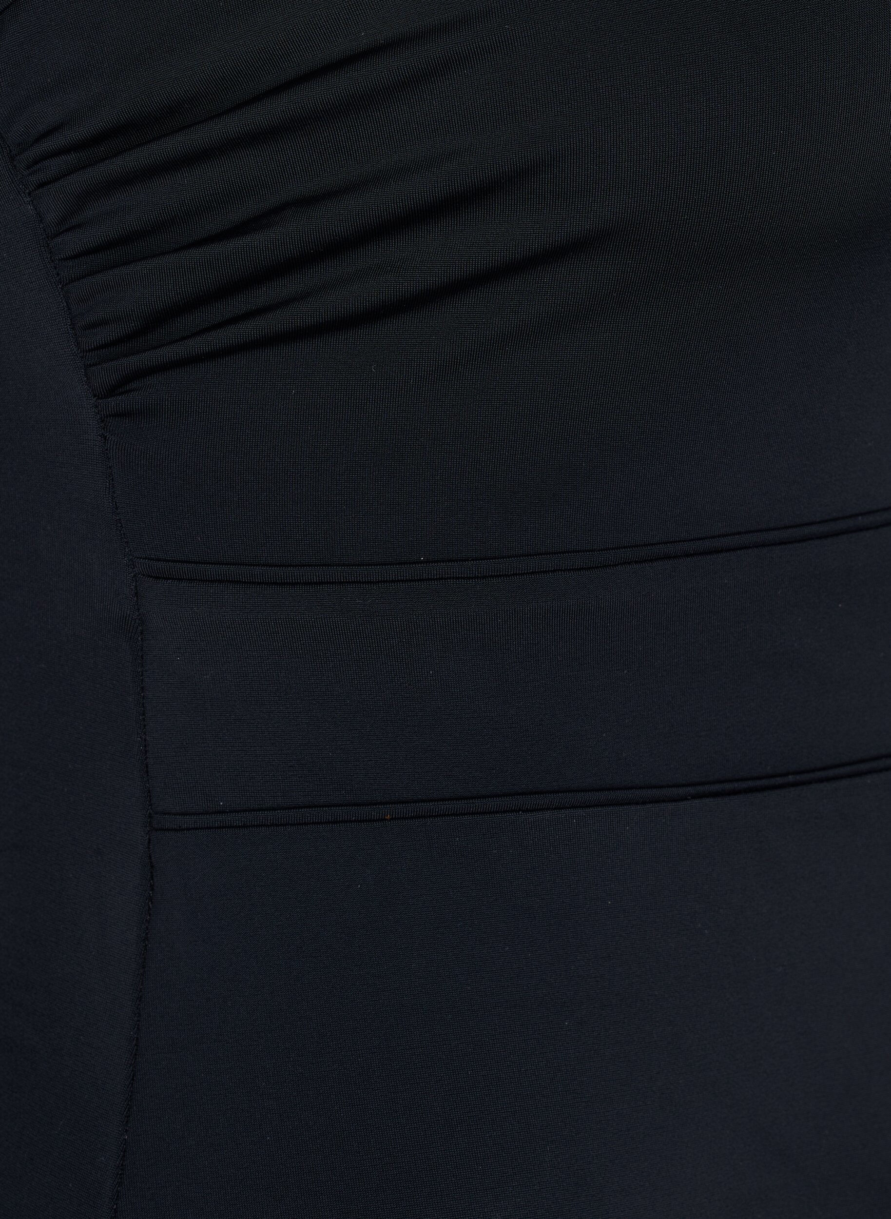 Zizzi Badeanzug mit V-Ausschnitt und Mesh, Black, Packshot image number 3