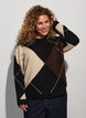 Strick mit Harlekinmuster, Schwarz, Model image number 0