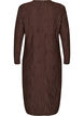 Robe midi &agrave; texture ondul&eacute;e et manches longues, Marron, Packshot image number 1