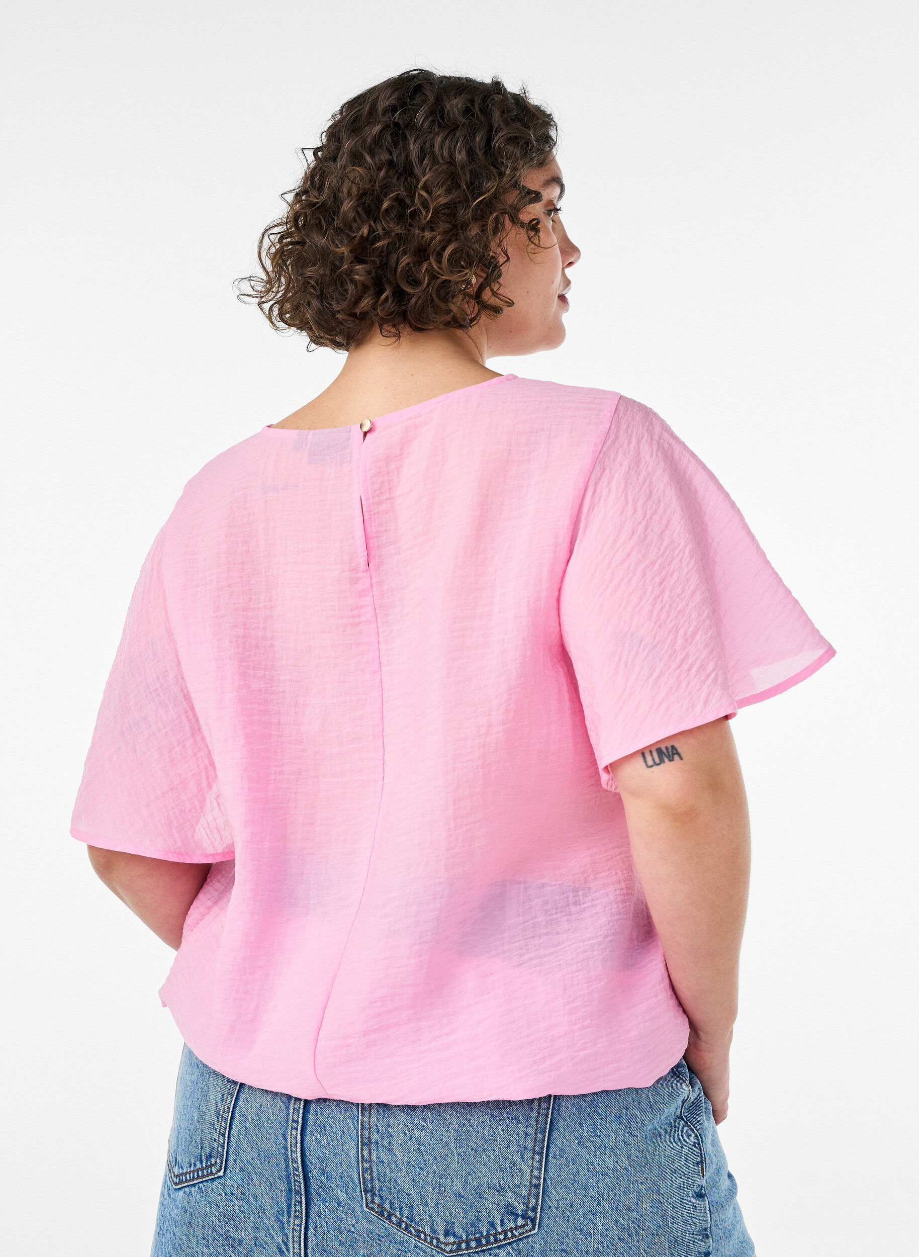 ZizziBluse mit Ballonform und Fl&uuml;gel&auml;rmeln, Pink, Model image number 2