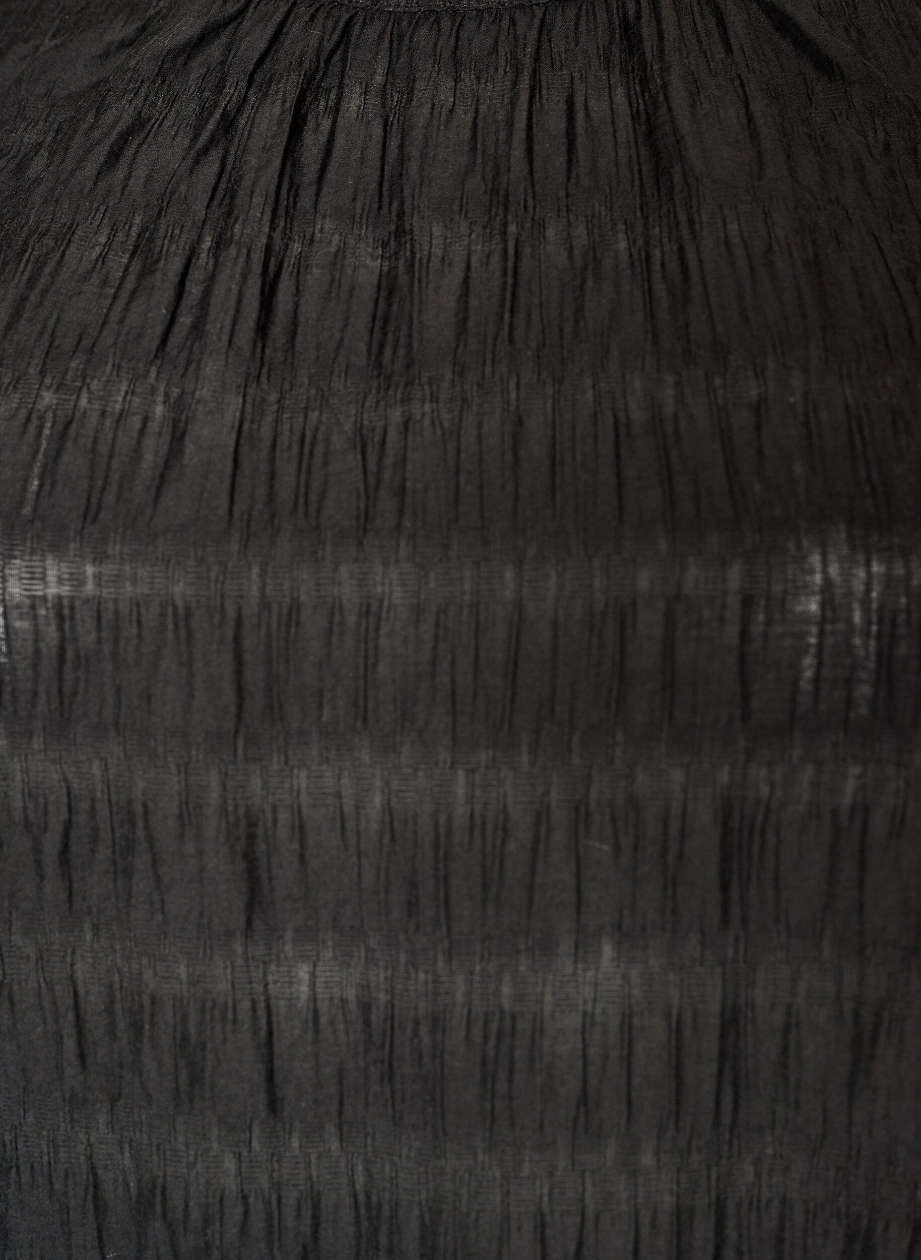 Zizzi&Auml;rmellose Bluse mit Struktur und R&uuml;schen, Schwarz, Packshot image number 2
