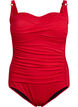 Maillot de bain drap&eacute; avec bonnets rembourr&eacute;s, Rouge, Packshot image number 0
