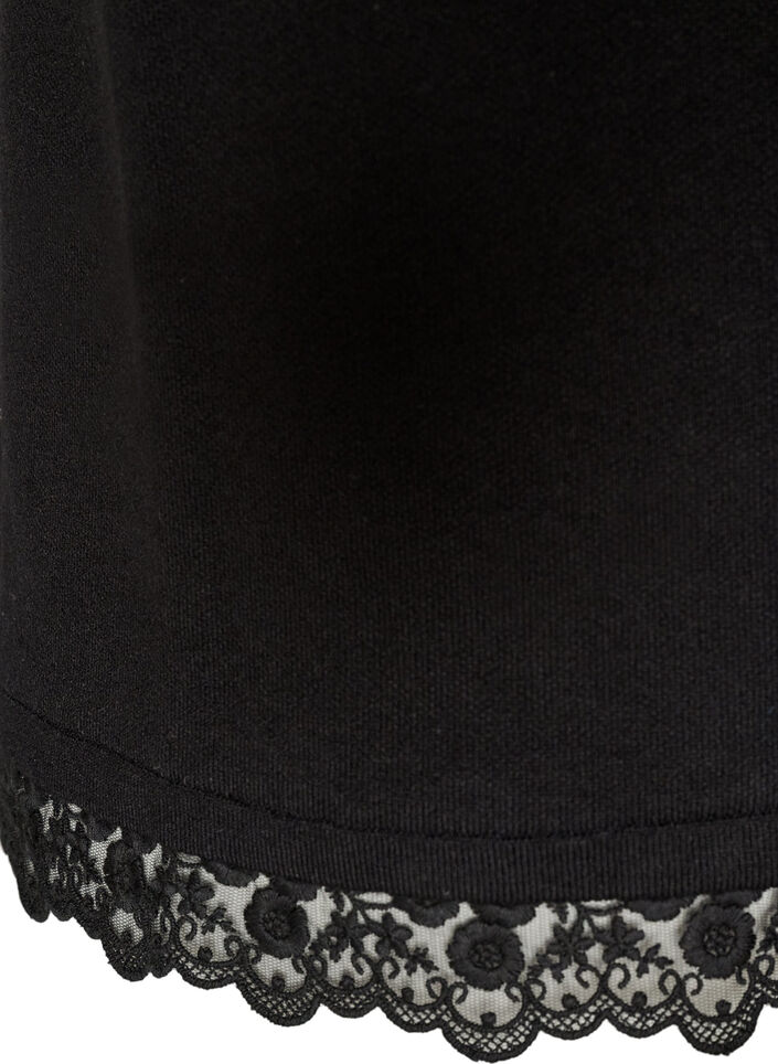 Strickweste mit Spitzenbesatz, Schwarz, Packshot image number 3