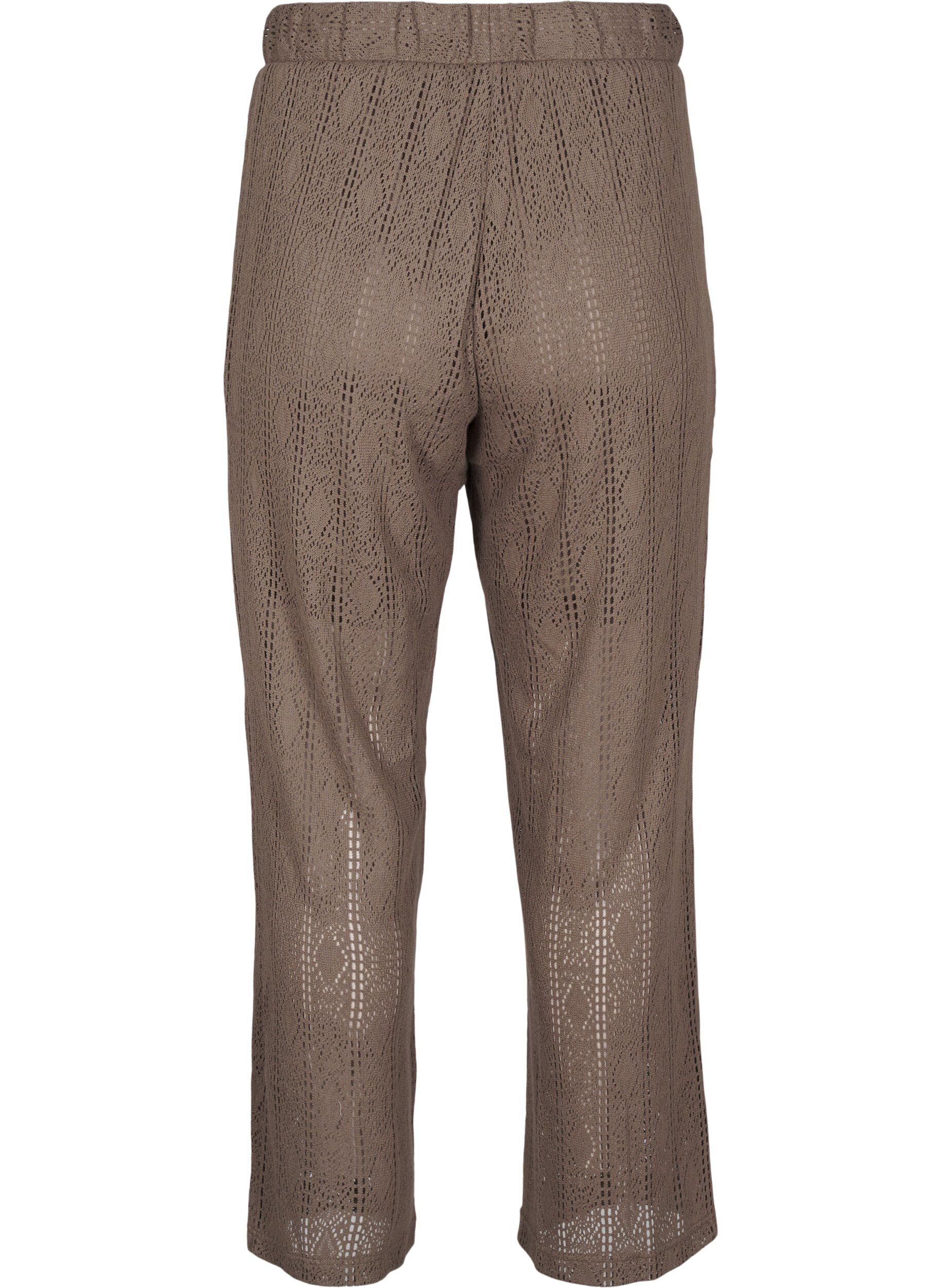 Zizzi Pantalon avec un motif ajour&eacute;, Marron, Packshot image number 1