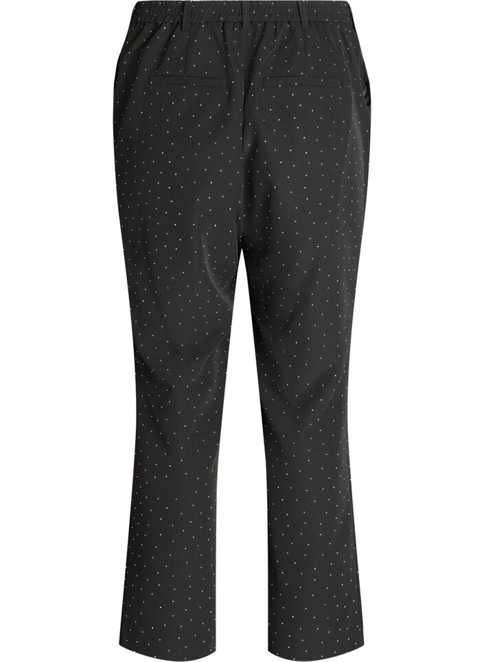 Pantalon taille haute avec des strass, Noir, Packshot image number 1