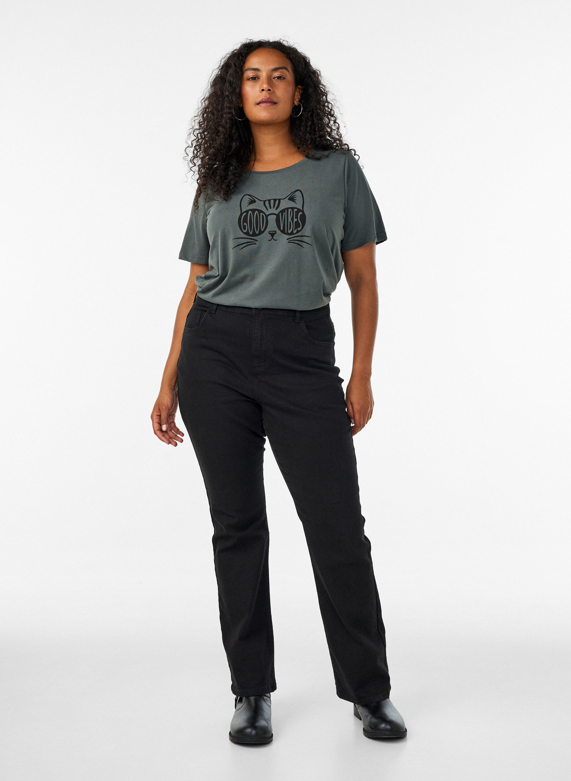 ZizziT-shirt imprim&eacute;, Vert, Model image number 1