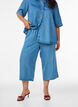 Culotte en lyocell jambes larges aspect denim, Bleu Clair, Model image number 2