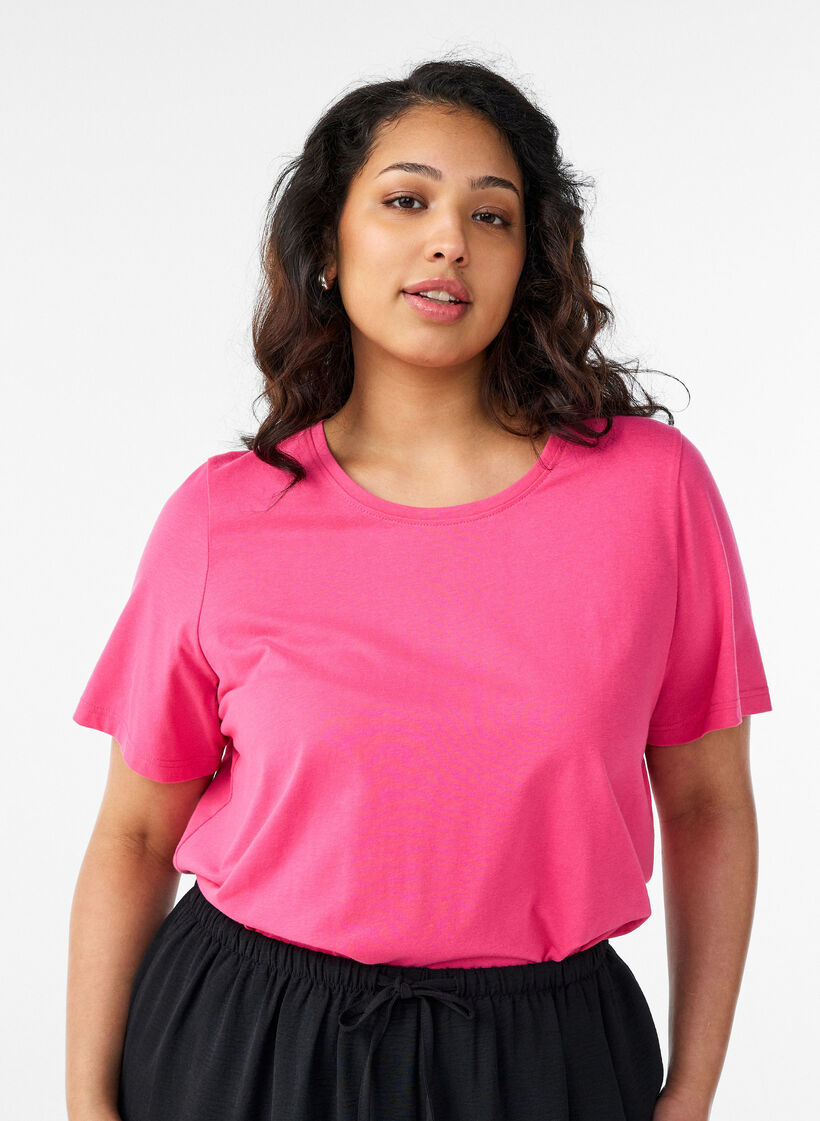 T-Shirt mit Print, Pink, Model image number 2