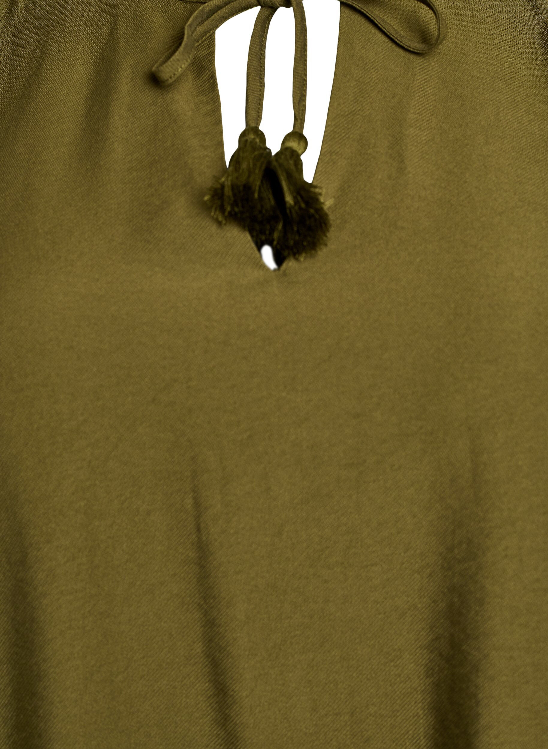 Zizzi Kurzes A-Linien-Kleid mit R&uuml;schen., Gr&uuml;n, Packshot image number 2