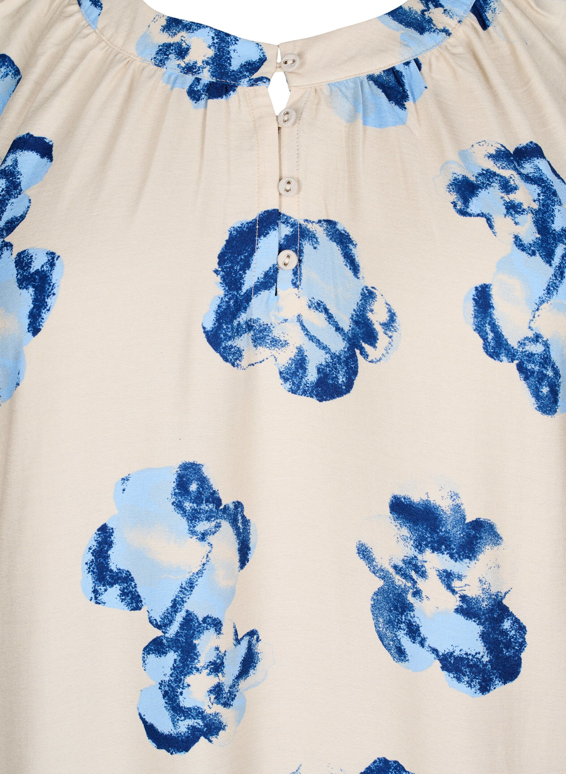 Zizzi Midikleid mit langen &Auml;rmeln und A-Linie, Vanille, Packshot image number 2