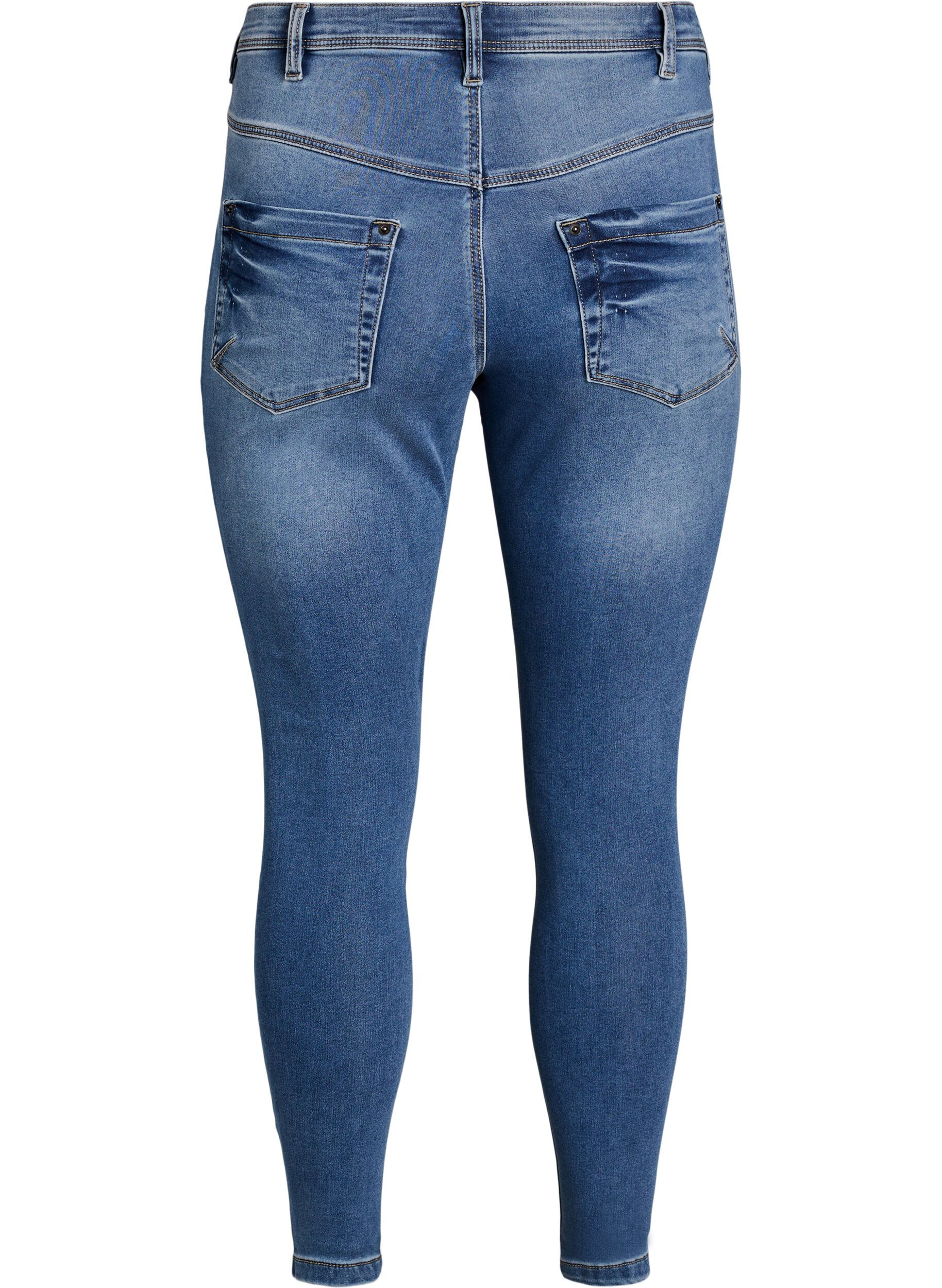 ZizziJean crop Amy avec d&eacute;tails zipp&eacute;s, Bleu, Packshot image number 1