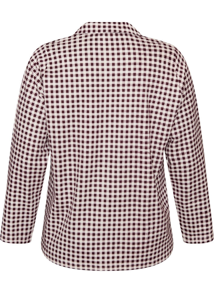 Chemise de pyjama en coton avec poche poitrine, Bordeaux, Packshot image number 1