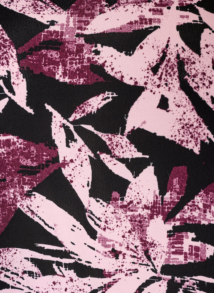 Kurzes gebl&uuml;mtes Kleid aus Viskose mit 3/4-&Auml;rmeln, Schwarz, Packshot image number 2