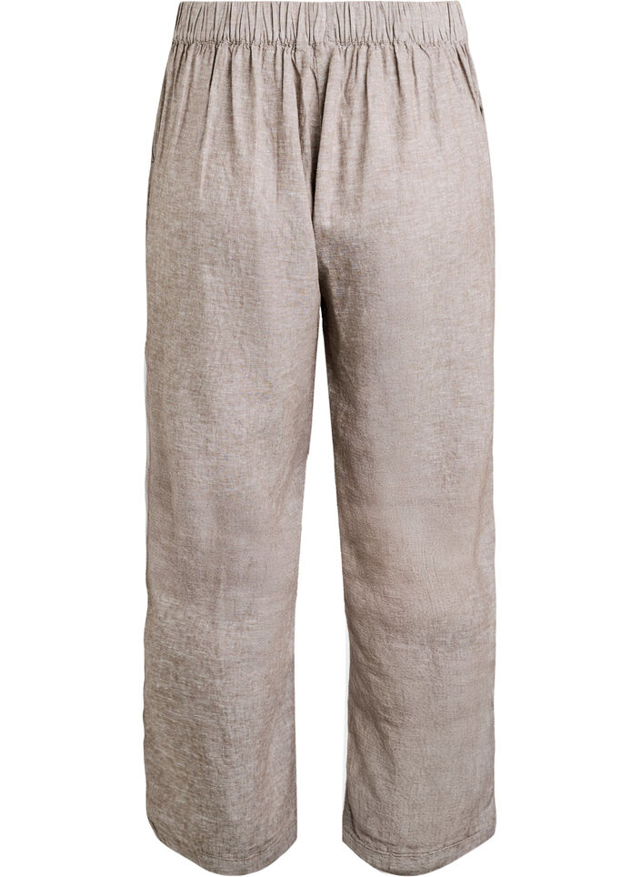 Lockere Hose aus Leinen und Viskose, Braun, Packshot image number 1