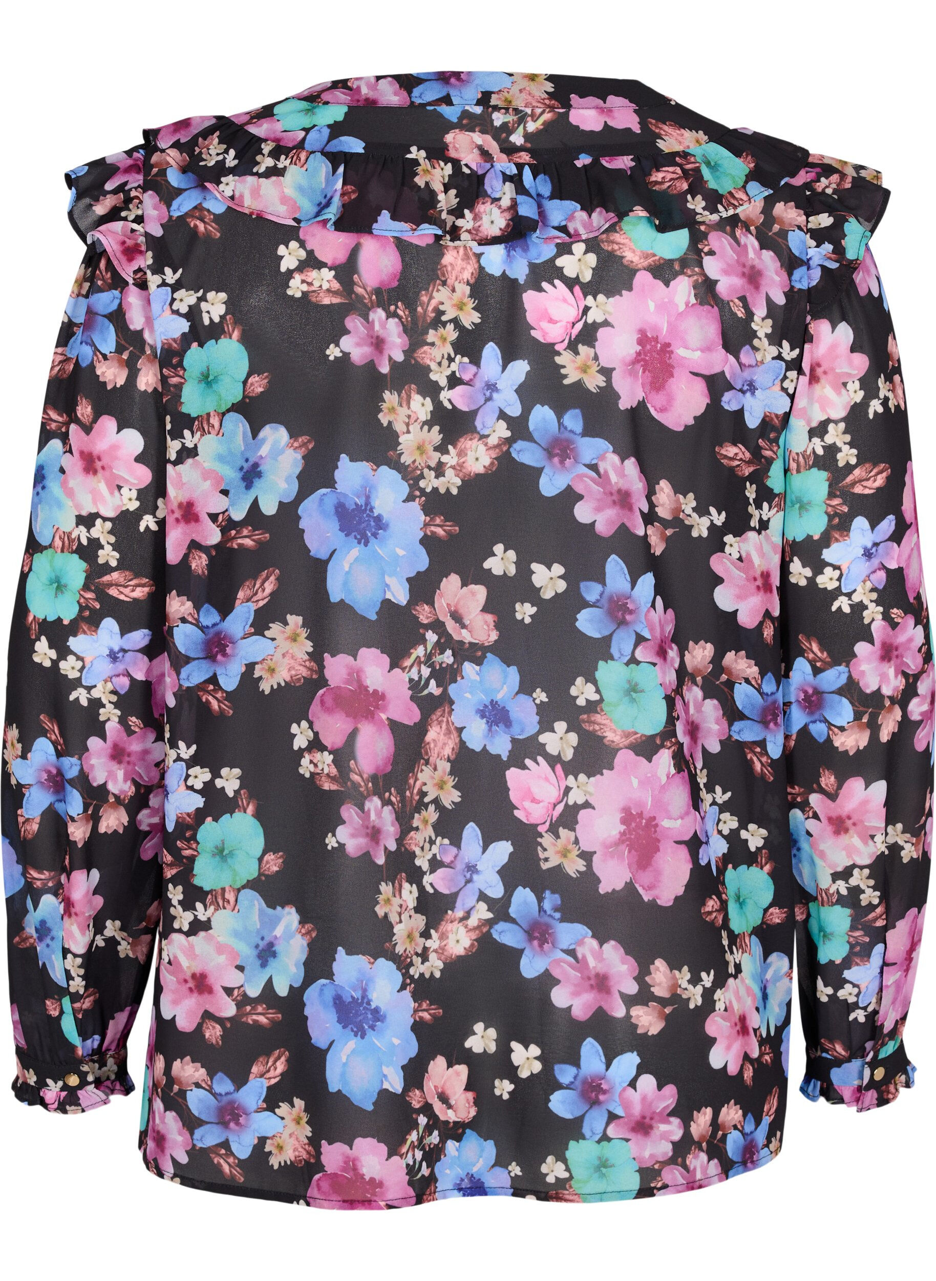 Zizzi Blouse &agrave; fleurs avec jolis d&eacute;tails , Bright Fall Print, Packshot image number 1