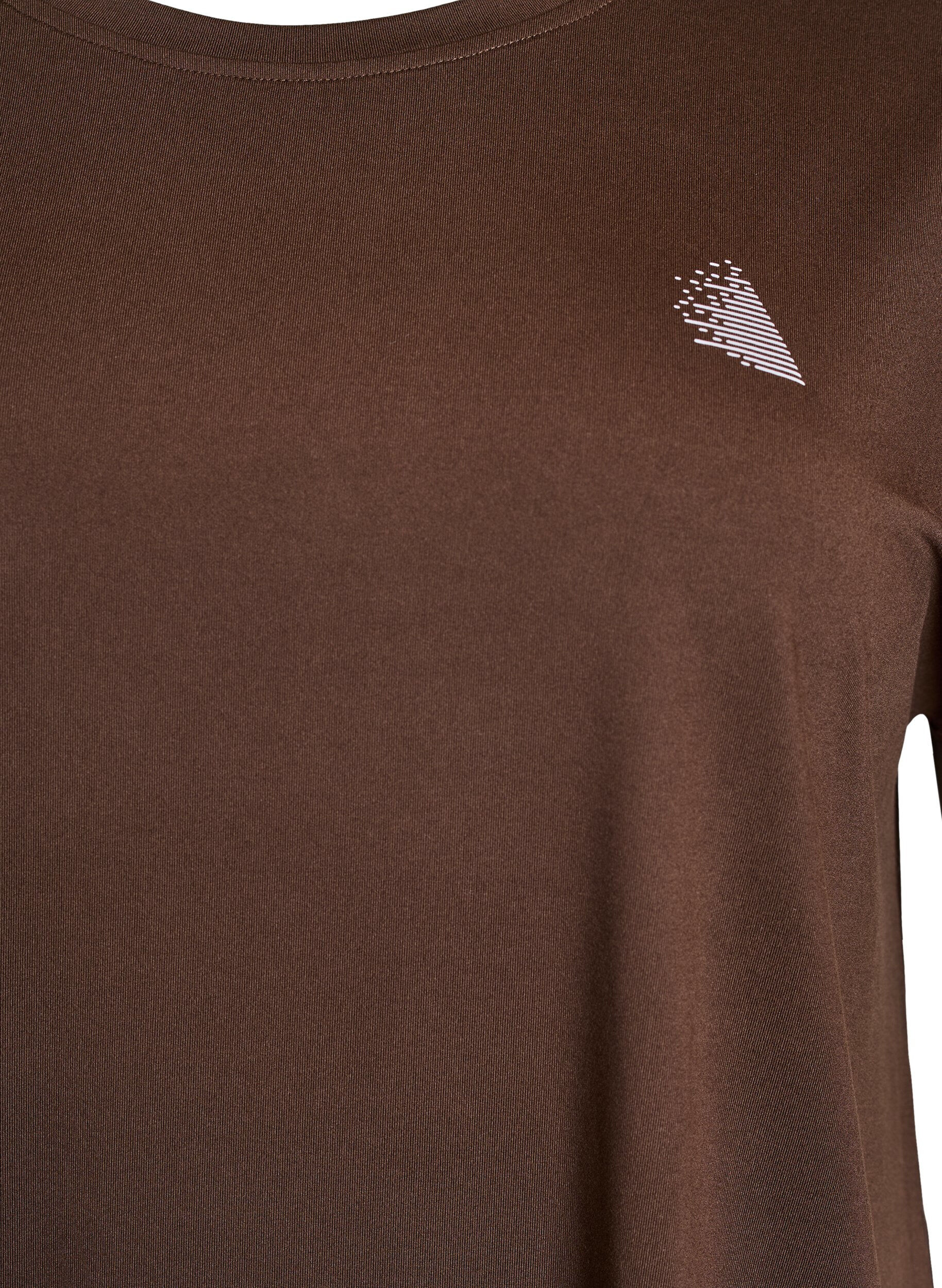 Zizzi T-shirt de sport uni, Marron, Packshot image number 2