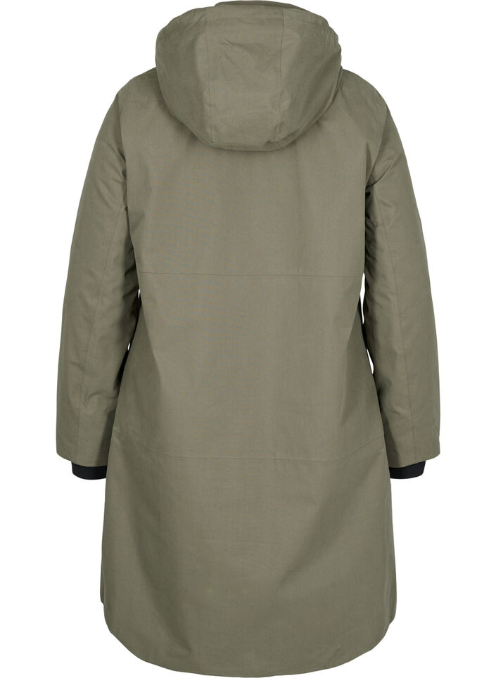 Veste imperméable avec capuche amovible, Dusty Olive, Packshot image number 1