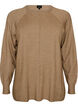 Strickbluse mit Rundhalsausschnitt und Strickmuster, Beige, Packshot image number 0