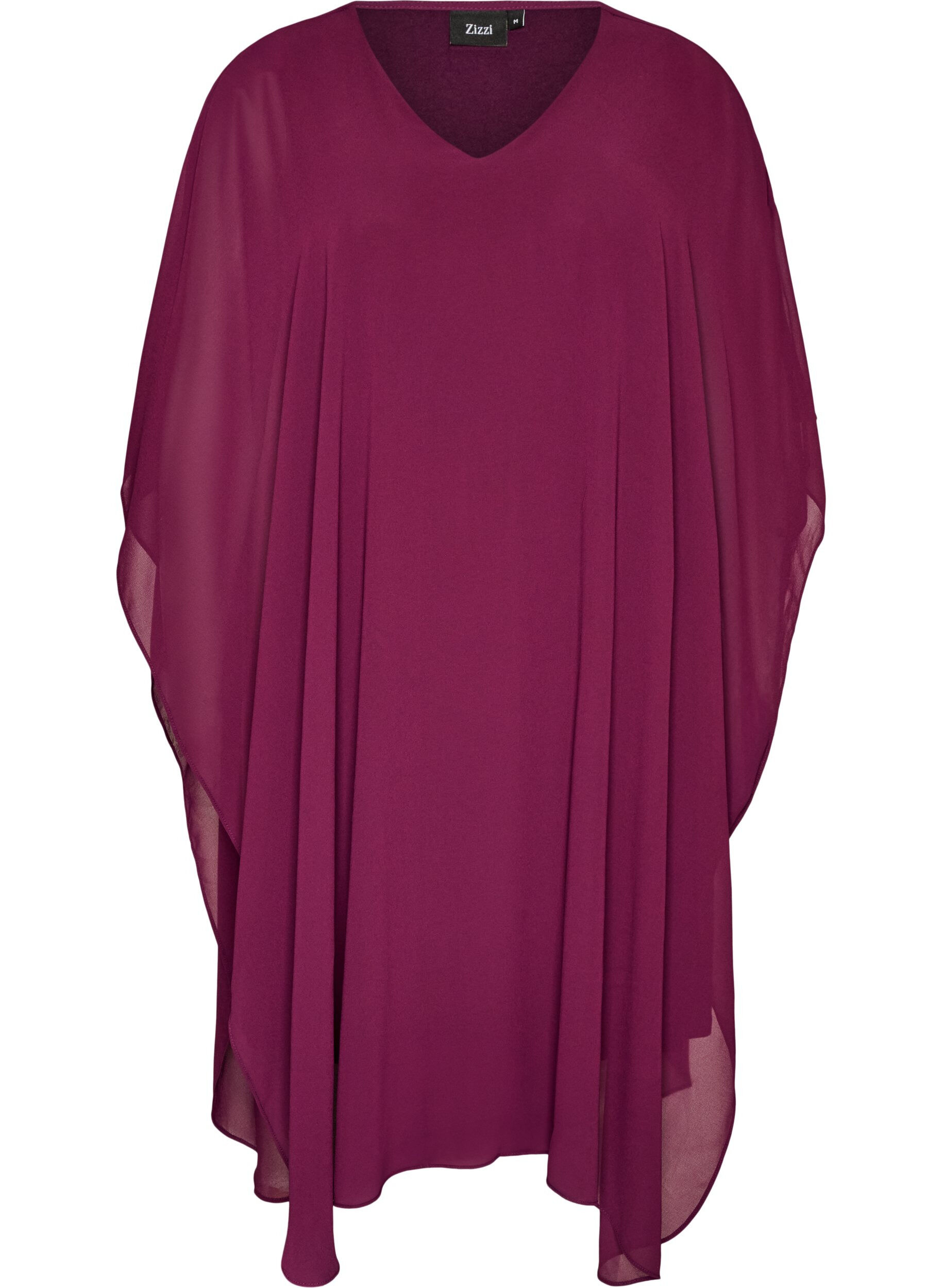 ZizziRobe courte en mousseline avec col en V, Violet, Packshot image number 0