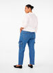 Cargo-Jeans mit hoher Taille, Blue Denim, Model image number 1