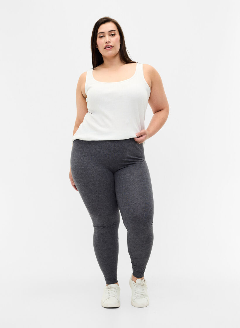 Leggings mélangé gris, Dark Grey Melange, Model image number 2