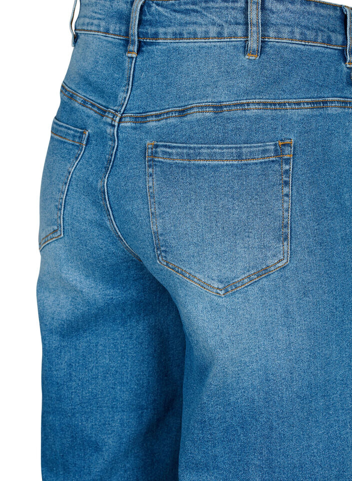 Cropped Jeans mit breitem Bein, Blau, Packshot image number 3