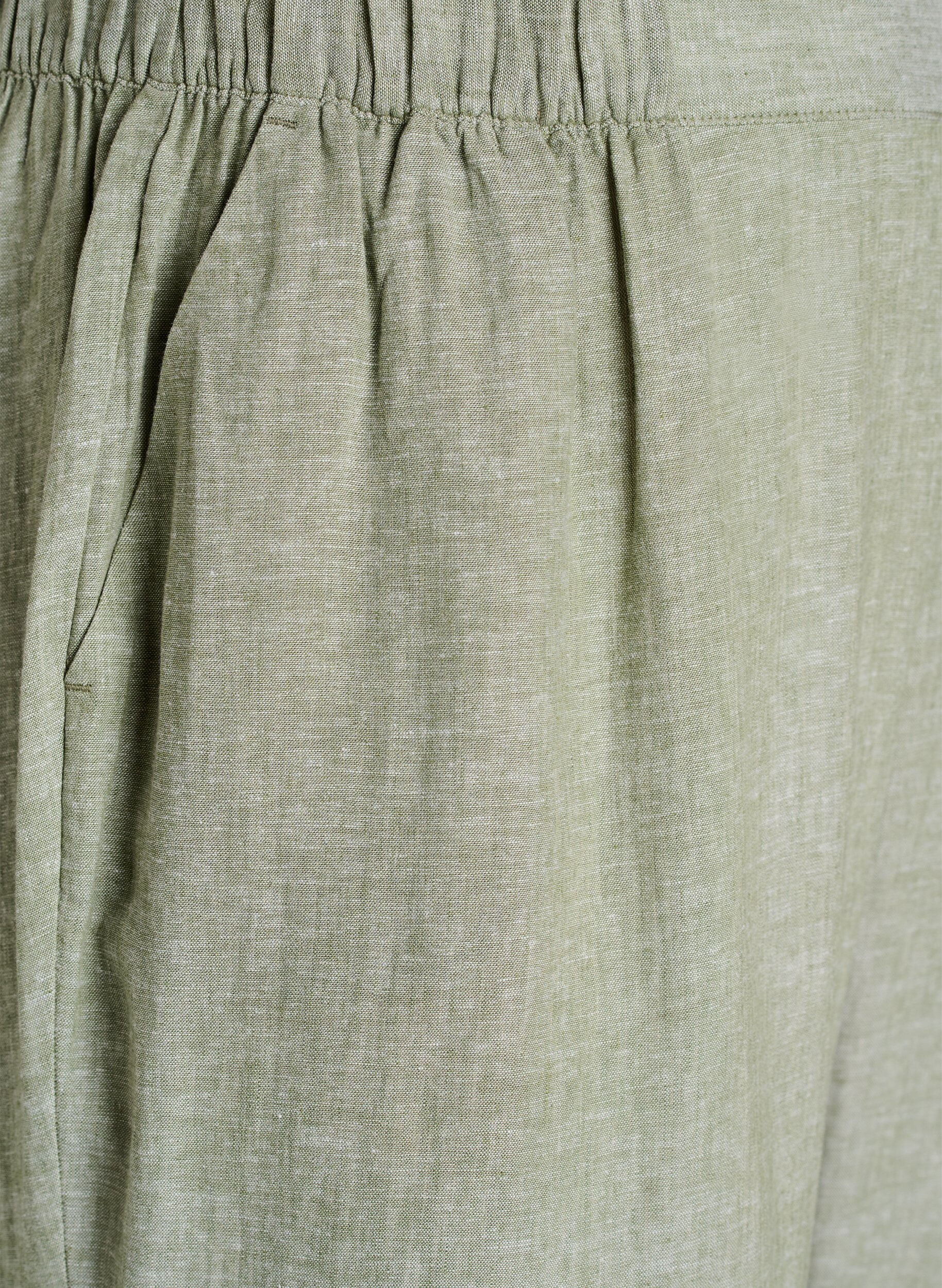 ZizziLockere Hose aus Leinen und Viskose, Gr&uuml;n, Packshot image number 2