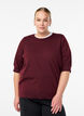 Blouse en fine maille &agrave; manches courtes, Bordeaux, Model image number 0
