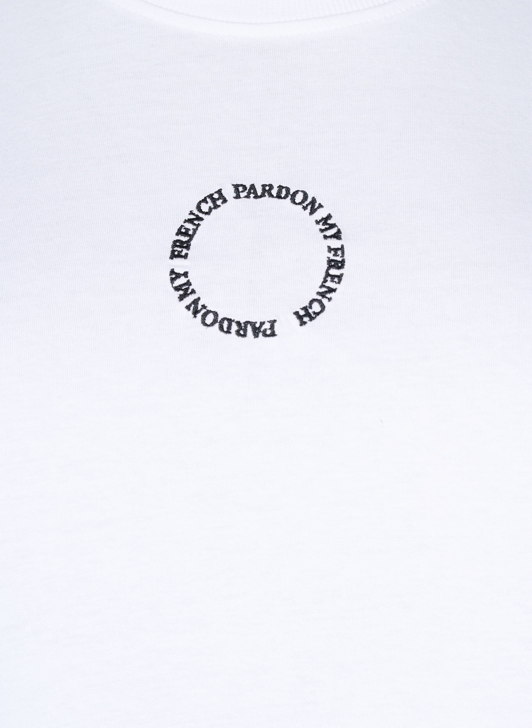 Zizzi T-Shirt aus Baumwolle mit aufgesticktem Detail, Wei&szlig;, Packshot image number 2