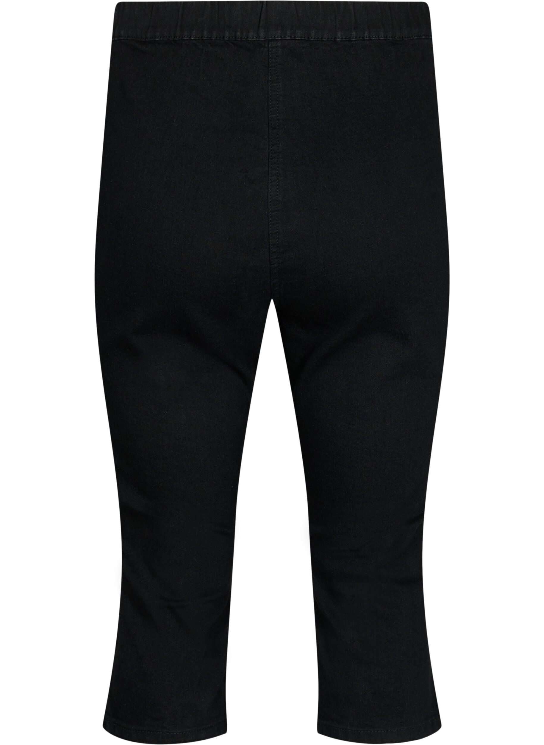Zizzi FLASH - Pantalon capri en denim &agrave; taille haute et coupe ajust&eacute;e, Noir, Packshot image number 1
