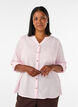 Chemisier en coton avec un col en V, Rose, Model image number 0
