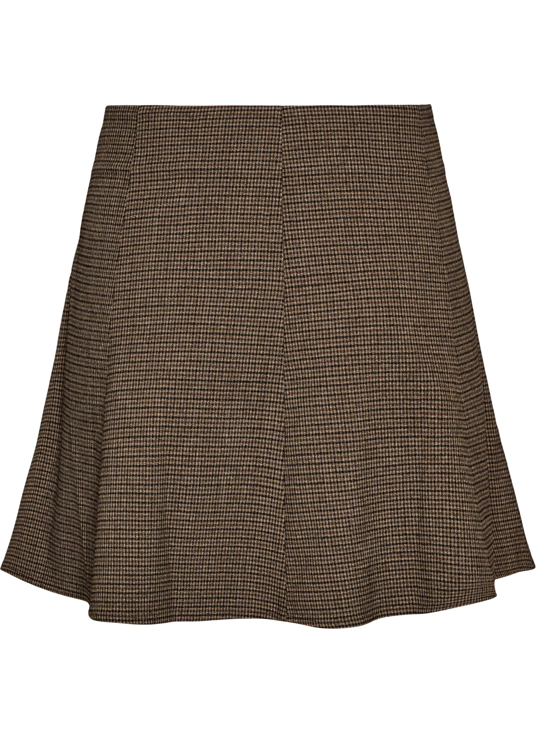 ZizziJupe &eacute;vas&eacute;e &agrave; petits carreaux, Marron, Packshot image number 1