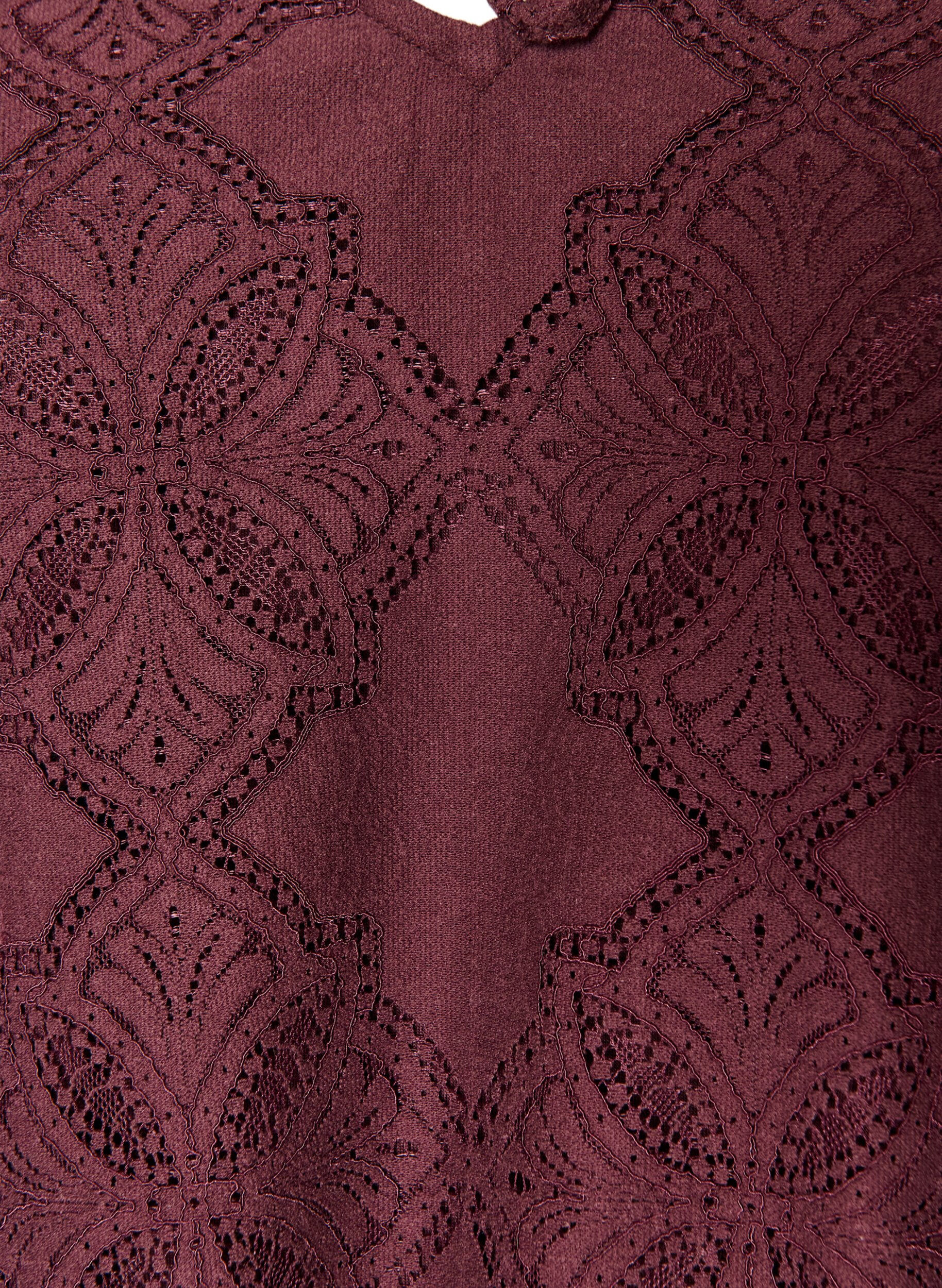 ZizziBlouse en dentelle &agrave; manches longues, Bordeaux fonc&eacute;, Packshot image number 2
