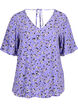 Geblümte Viskosebluse mit Schnurdetail, Lilac Flower Print, Packshot image number 0