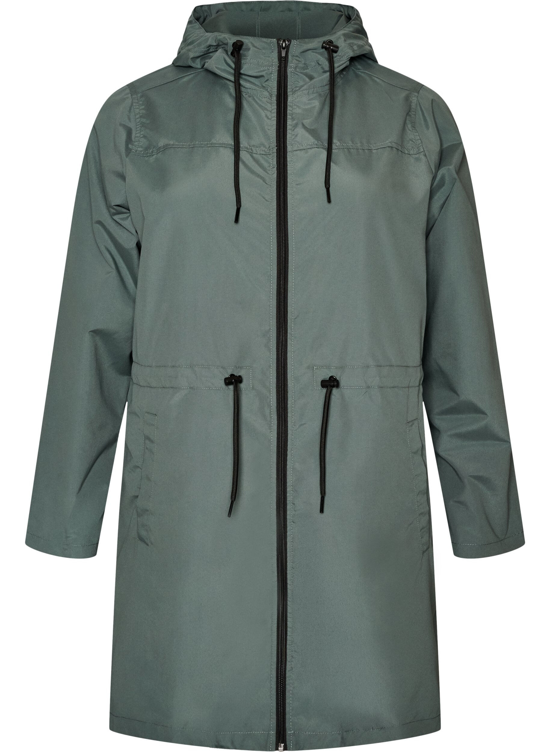 ZizziLeichter Parka mit Kapuze, Gr&uuml;n, Packshot image number 0