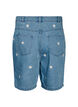 Hoch taillierte Jeansshorts mit gebl&uuml;mter Stickerei, Blau, Packshot image number 1