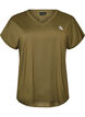 T-shirt de sport &agrave; manches courtes avec col en V, Vert, Packshot image number 0