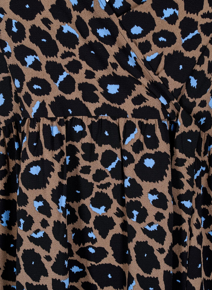 Wickelkleid mit kurzen Ärmeln, Fossil w.Bl.Leo AOP, Packshot image number 2