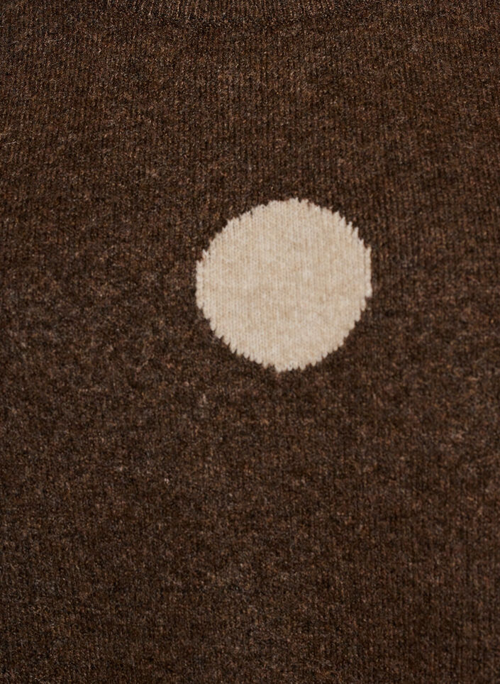 Blouse en maille &agrave; pois, Marron, Packshot image number 2