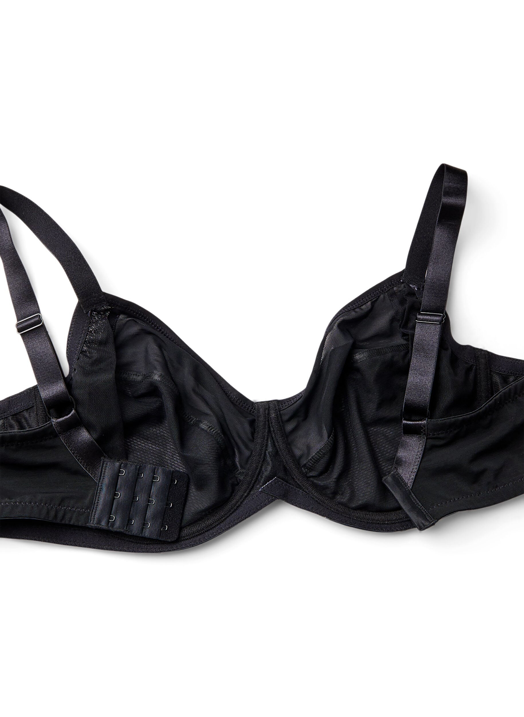 Zizzi Basic Vollschalen-BH aus Mesh, Schwarz, Packshot image number 3