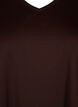 Robe de couleur unie avec coupe en V et manches 3/4, Coffee Bean, Packshot image number 2