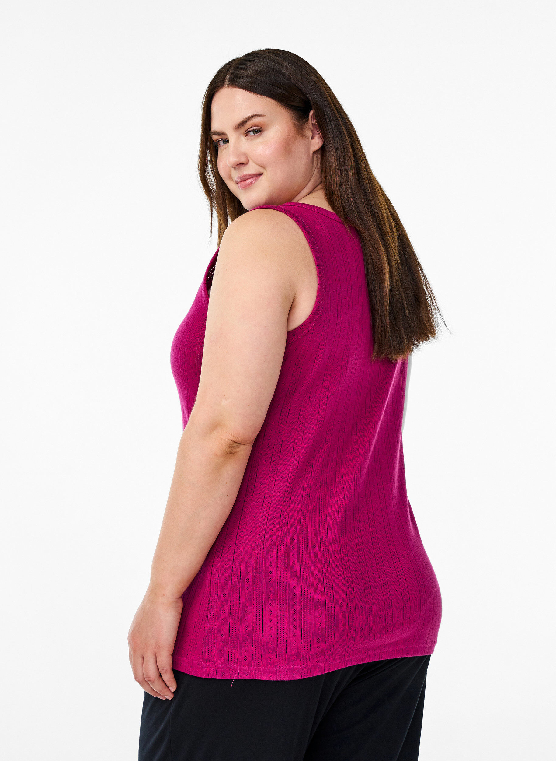 ZizziNachthemd aus Bio-Baumwolle mit Strukturmuster, Pink, Model image number 2