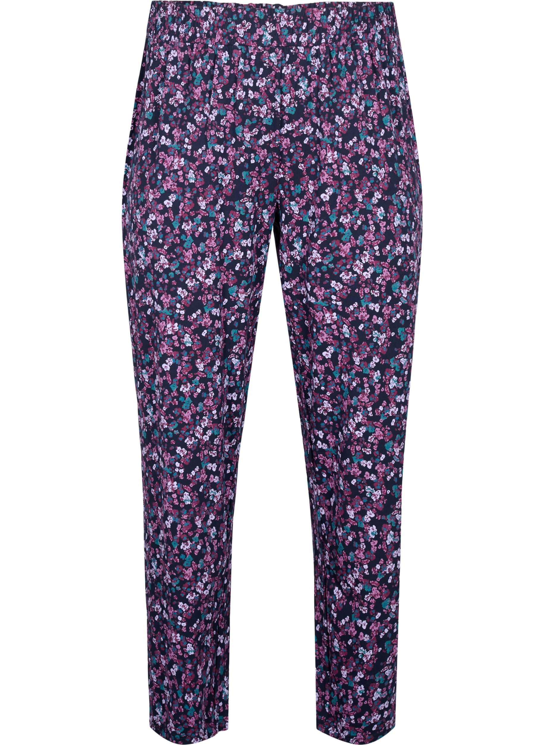 ZizziPantalon de pyjama en coton avec imprim&eacute;, Bleu, Packshot image number 0