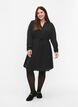 Bedrucktes Kleid mit Kordelzug an der Taille, Black Dot, Model image number 2