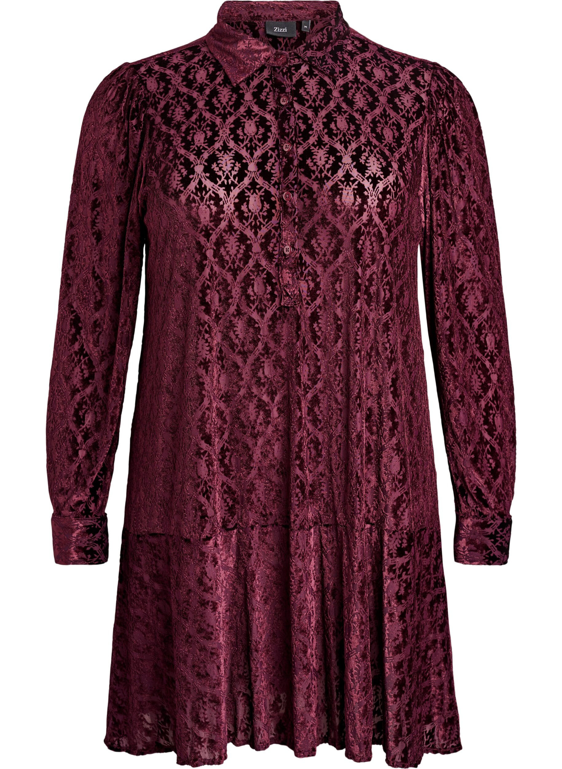 Kurzes Kleid mit Veloursmuster