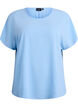 Blouse &agrave; manches courtes et encolure ronde, Bleu, Packshot image number 0